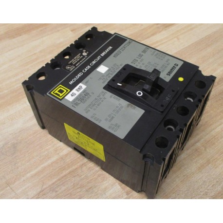 Square D FAL36040 Circuit Breaker 40A 3 Pole WMounting Hardware - New No Box