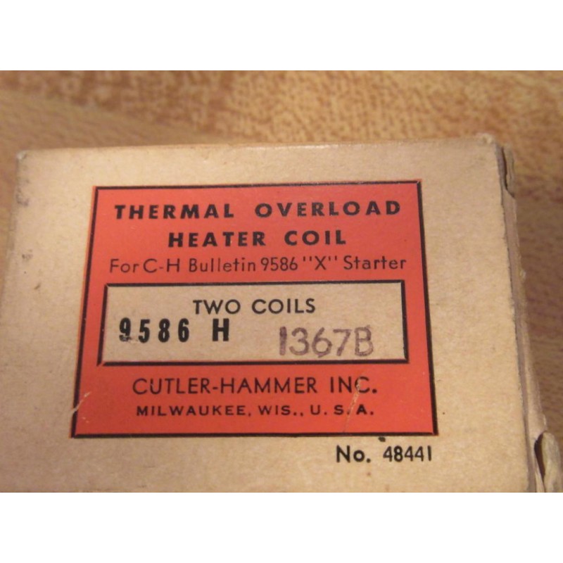 CUTLER-HAMMER HEATER COIL 9586H1367B-BOX OF TWO 