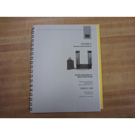 STI 99078-0010 STI 990780010 P4100B-2 Operating Manual - New No Box