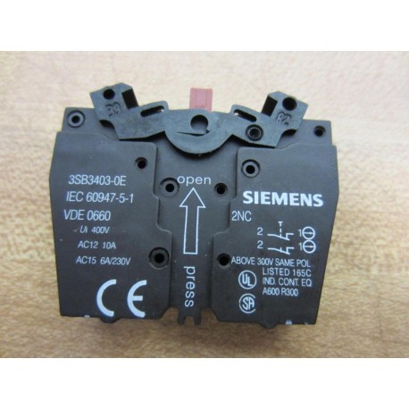 Siemens 3SB3-403-0E Contact Block 3SB34030E - New No Box