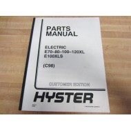 Hyster E70-80-100-120XL Hy-E7080100120XL Parts Manual - New No Box