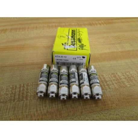 Bussmann KTK-R-10 Cooper Fusetron Fuse KTKR10 (Pack of 6)