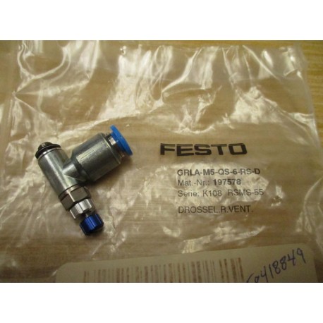 Festo GRLA-M5-QS-6-RS-D Flow Control Valve 197578