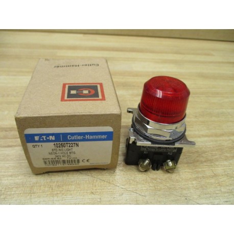 Eaton Cutler Hammer 10250T227N Standard Indicator Light Red Lens