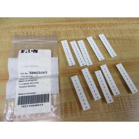 Eaton XBMZB5V1 Terminal Marker Tags XBMZB5V1 (Pack of 10)