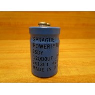 Sprague 36DY Capacitor 25 VDC 12000 UF - Used