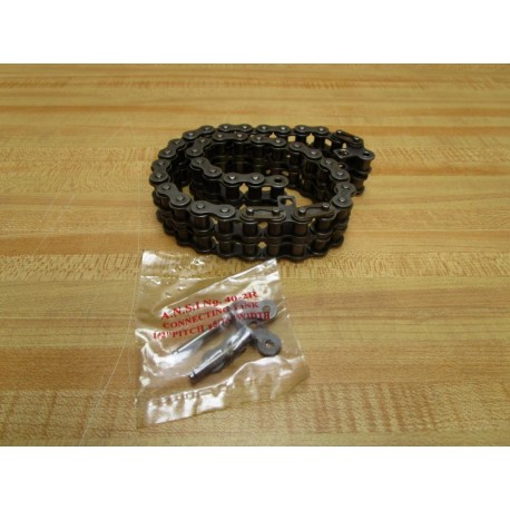 ANSI 40-2R Straight Roller Chain Link 20" ANSI402R - New No Box