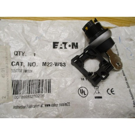 Eaton M22-WS3 Key Switch Operator M22WS3