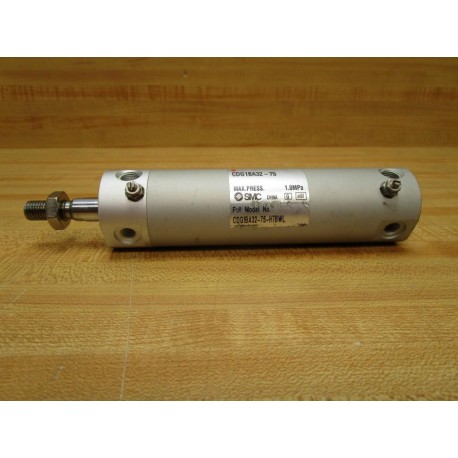 SMC CDG1BA32-75 Pneumatic Cylinder CDG1BA32-75-H7BWL - Used