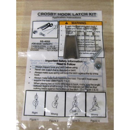 Crosby SS-4055 Hook Latch Kit 1.0-1.4 TON