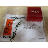 Cutler Hammer E30-KF10 Eaton Push Button Lens E30KF10 Open (Pack of 3)