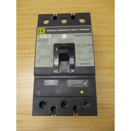 Square D KAL36125 125A Circuit Breaker - Used