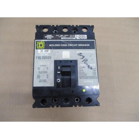 Square D FAL32030 30 AMP Molded Case Circuit Breaker - Used