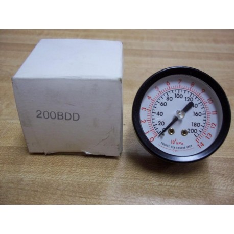 Generic Gauge 200BDD Pressure Gauge 0-200PSI 0-14BAR