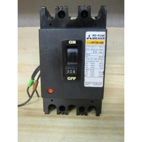 Mitsubishi NF 30-SB Circuit Breaker NF30SB 30A With Wires - Used