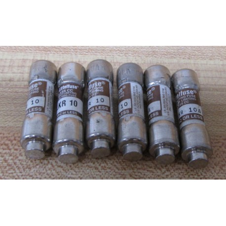 Littelfuse KLKR-10 Fast Acting Fuse KLKR10A (Pack of 6) - New No Box