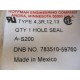 Hoffman A-S200 Hole Seal 783510-59760 3" AS200