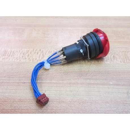 Omron A165E-S-03U E-Stop Switch A05B-2301-D002 Chipped Button Top - Used