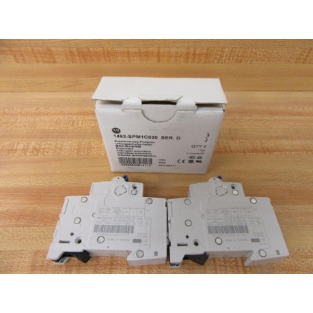 Allen Bradley 1492-SPM1C030 Circuit Breaker 1492SPM1C030 Series D (Pack of 2)