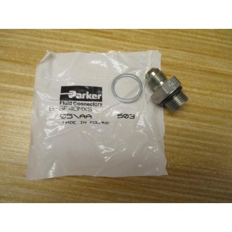 Parker 6-6F4OMXS Straight Fitting 6-6F40MXS (Pack of 2)