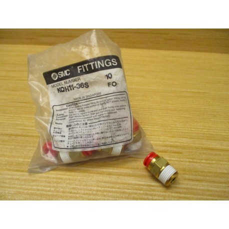 SMC KQH11-36S 38" One Touch Fitting KQH1136S (Pack of 10)