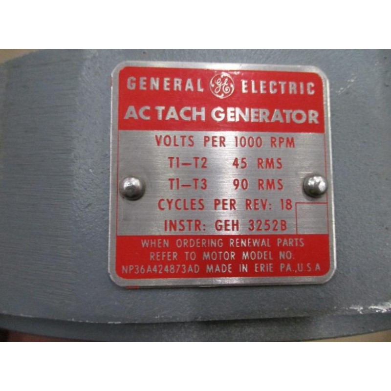 General Electric GEH 3252B AC Tach Generator GEH3252B 1 Used Mara