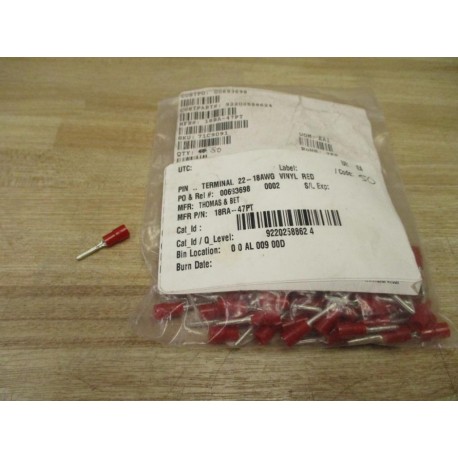 Thomas & Betts 18RA-47PT Pin Terminal 18RA47PT (Pack of 50)