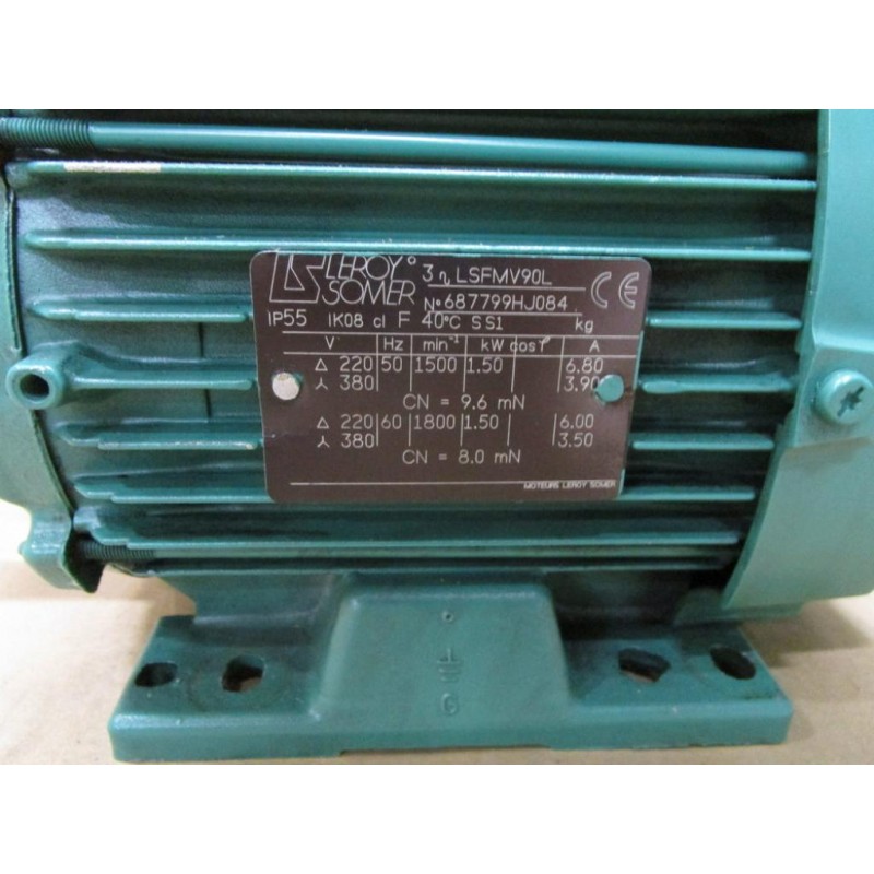 Leroy Somer 3 LSFMV90L Electric Motor 687799HJ084 Used Mara Industrial