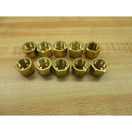 Parker 6NU6-B Brass Double Ferrule Nut 6NU6B (Pack of 10) - New No Box