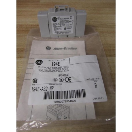 Allen Bradley 194E-A32-NP Additional Pole 194EA32NP Ser. B