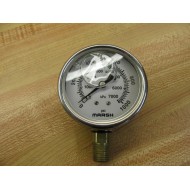 Marsh Instrument H20972PE Pressure Gauge Stainless Steel 2-12" - New No Box