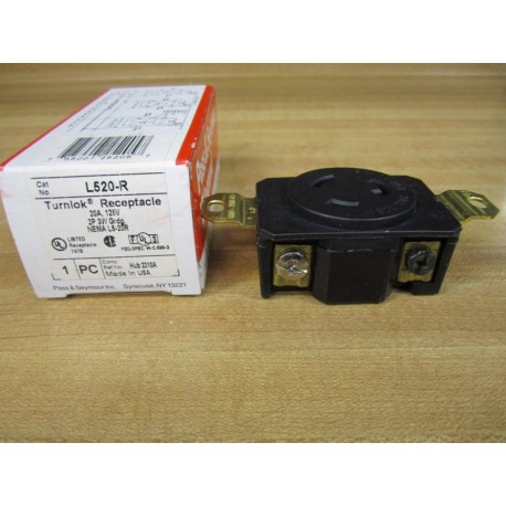 Pass & Seymour L520-R Turnlok Receptacle 20A 125V (Pack of 5)