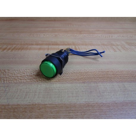 Omron M2GT-7001-3 Push Button Switch M2GT70013 Green WWires - Used
