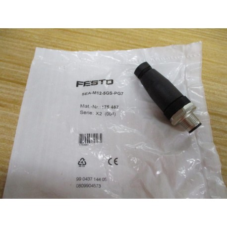 Festo SEA-M12-5GS-PG7 Plug Connector 175 487 (Pack of 2)