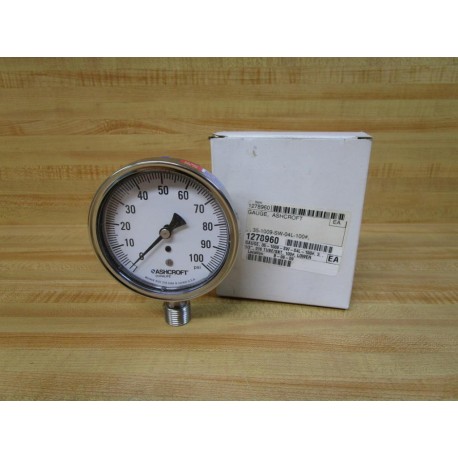 Ashcroft 35-1009-SW-04L-100 Industrial Duralife Gauge 35-1009-SW-04L-100