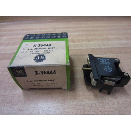 Allen Bradley X-36444 X36444 R.H. Orverload Relay Type B Type B (Pack of 6)