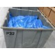 43" x 43" x 30" Trash Cart WUtility Wheels Waste Bin (Pack of 3) - Used