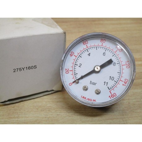 Watts 275Y160S Pressure Gauge 0-160 LBS