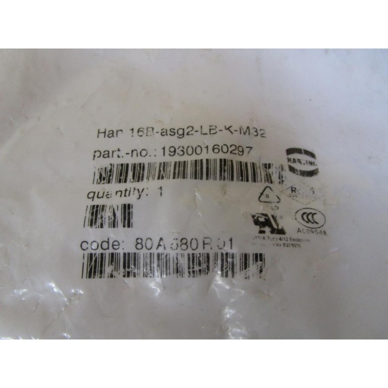 Harting 19300160297 Side Entry Hood Han 16B-asg2-LB-K-M32 - Mara Industrial