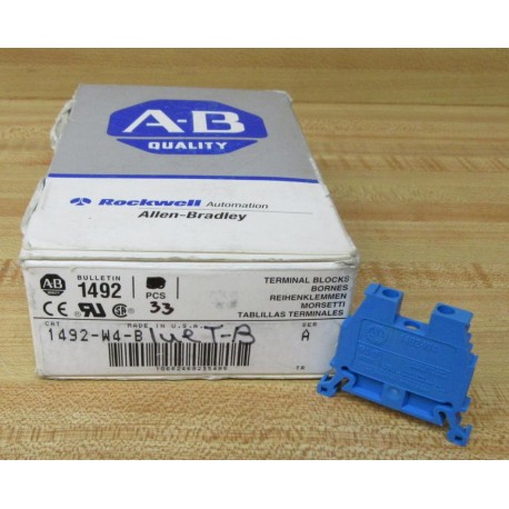 Allen Bradley 1492-W4-B Blue Terminal Blocks 1492W4B (Pack of 33)