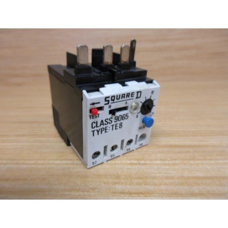 Square D 9065-TE8 Thermal Overload Relay 9065TE8 - Used