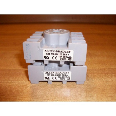 Allen Bradley 700-HN125 Relay Socket 700HN125 600V (Pack of 2) - Used