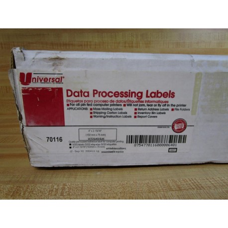 Universal 70116 Data Processing Adhesive Labels