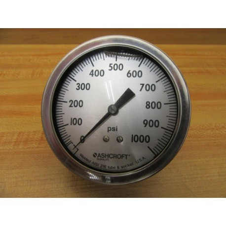 Ashcroft Q-8962 Gauge Pressure Q8962 0-1000 PSI - New No Box