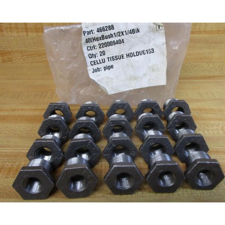 Generic 466288 Hex Bushing 12X14Blk (Pack of 20)