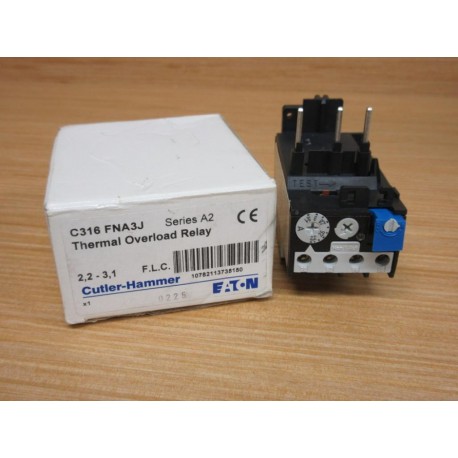 Cutler Hammer C316 FNA3J Eaton Thermal Overload Relay C316FNA3J