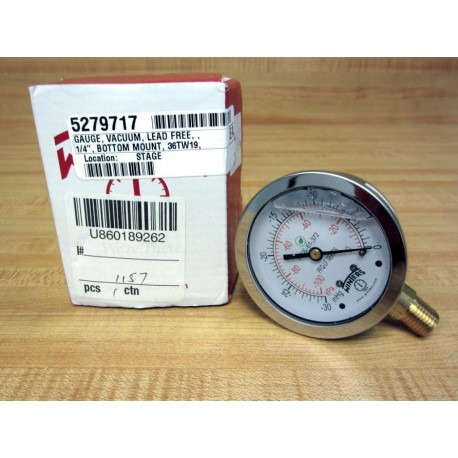 Winters 36TW19 2.5" SS Liquid-Filled Vacuum Gauge 5279717