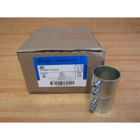 Cooper Crouse Hinds 463 Set Screw Coupling 1-14" (Pack of 10)