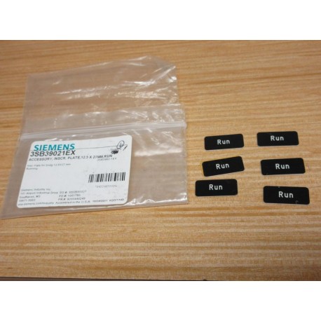 Siemens 3SV39021EX Inscription Plate (Pack of 6)