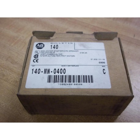 Allen Bradley 140-MN-0400 Motor Starter 140MN0400 Series C
